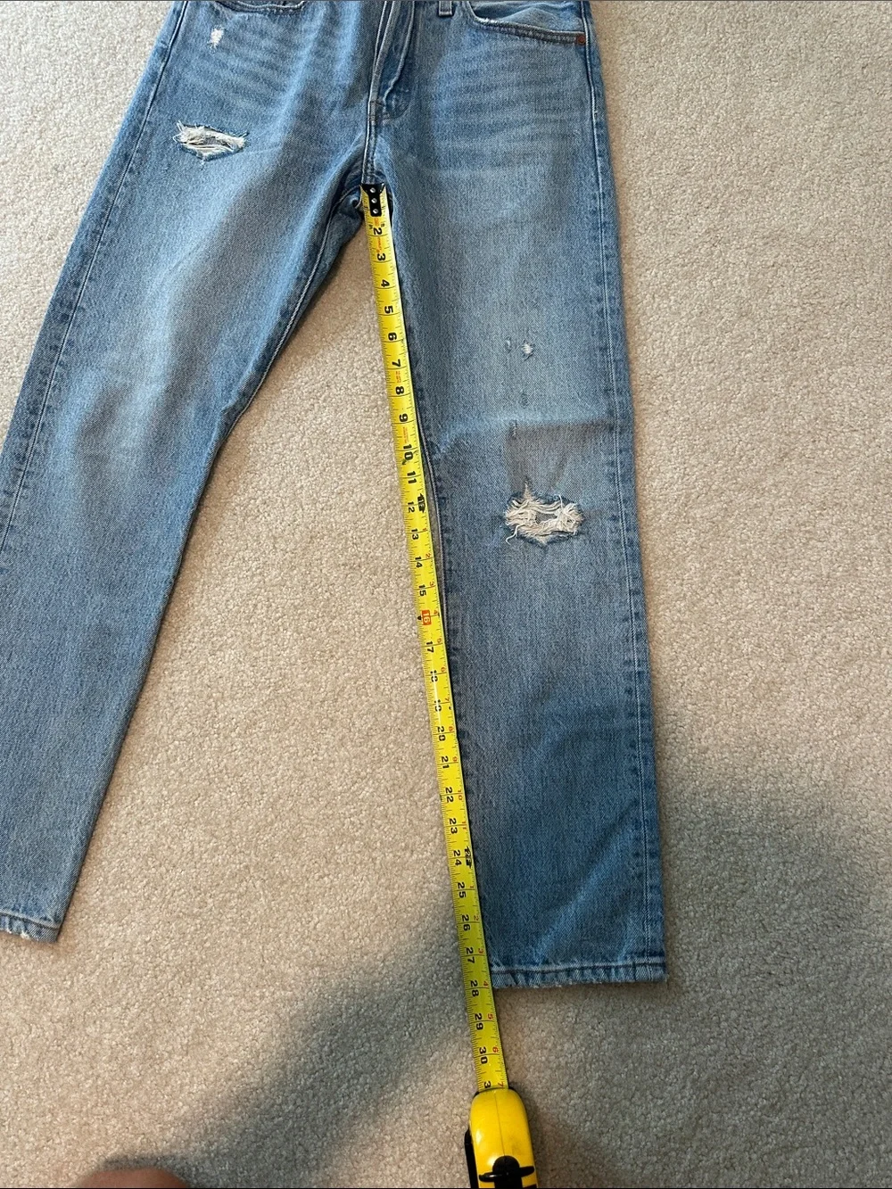 Levi's Blue Slim Straight Distressed Jeans